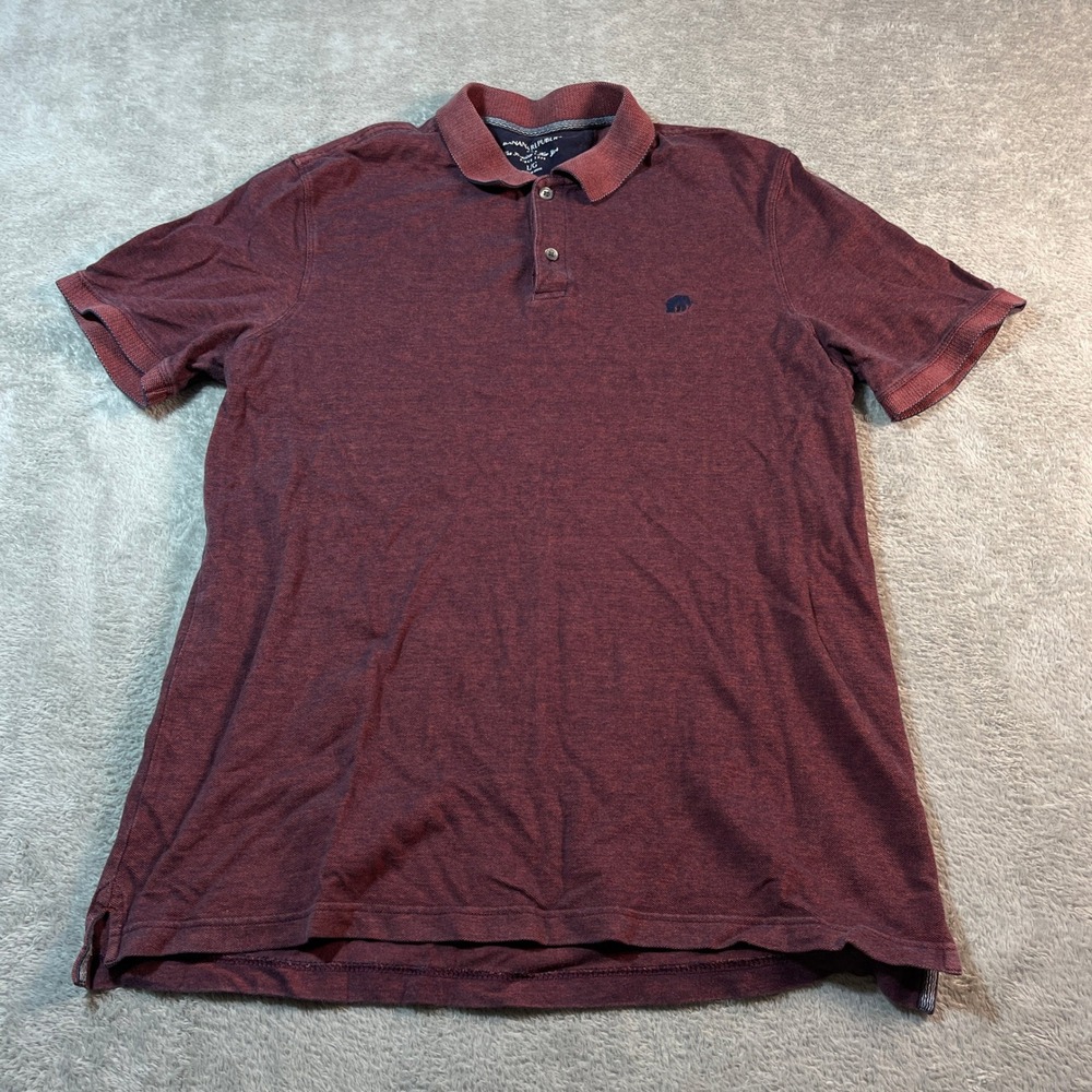 Banana Republic Polo Shirt Men's Large Burgunday‎ Soft Wash Casual Short Sleeve